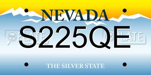 S225QE Nevada License Plate