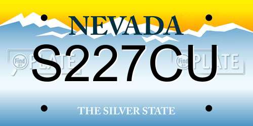 S227CU Nevada License Plate