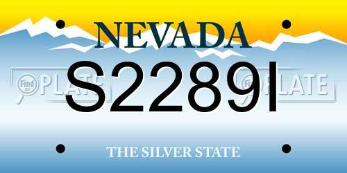 S2289I Nevada License Plate