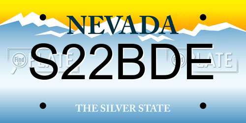 S22BDE Nevada License Plate