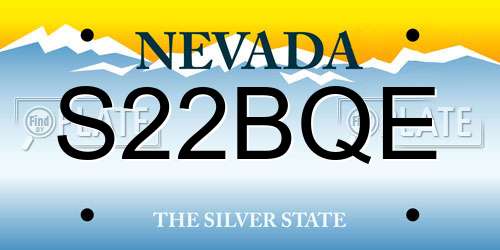 S22BQE Nevada License Plate
