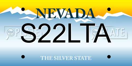 S22LTA Nevada License Plate