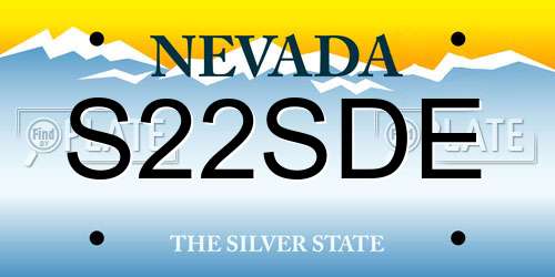 S22SDE Nevada License Plate