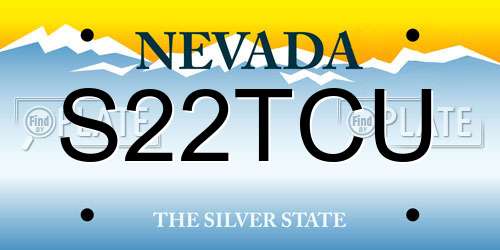 S22TCU Nevada License Plate