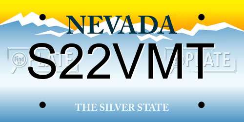S22VMT Nevada License Plate