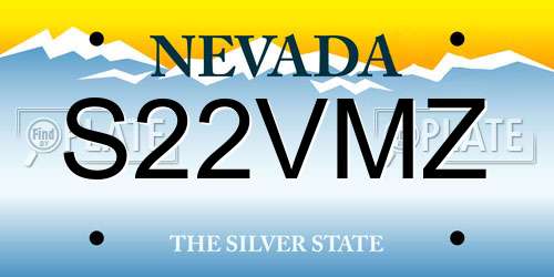 S22VMZ Nevada License Plate