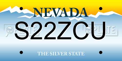 S22ZCU Nevada License Plate