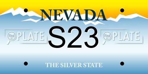 S23 Nevada License Plate