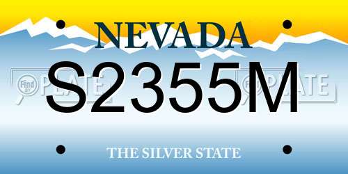 S2355M Nevada License Plate