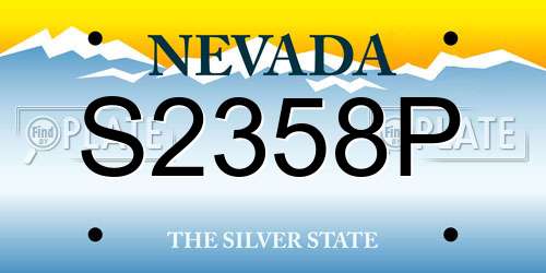 S2358P Nevada License Plate