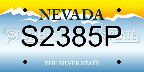 S2385P Nevada License Plate