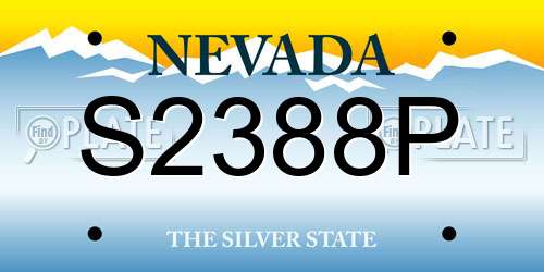 S2388P Nevada License Plate