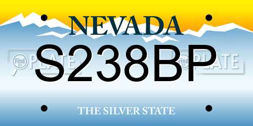 S238BP Nevada License Plate