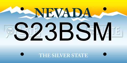 S23BSM Nevada License Plate