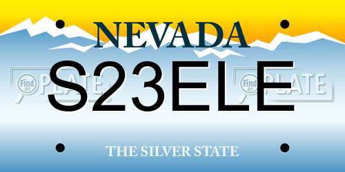 S23ELE Nevada License Plate