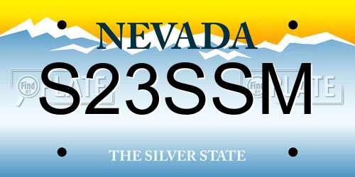 S23SSM Nevada License Plate