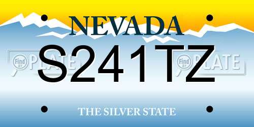 S241TZ Nevada License Plate
