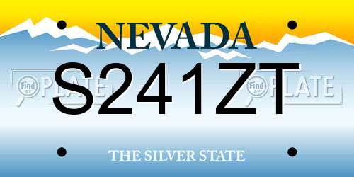 S241ZT Nevada License Plate