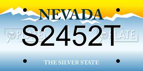S2452T Nevada License Plate
