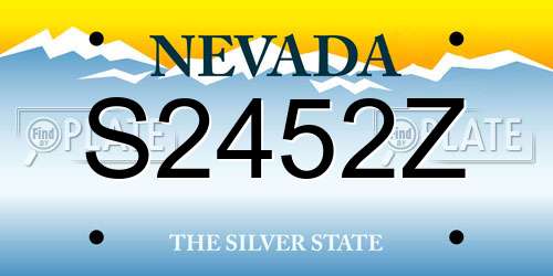 S2452Z Nevada License Plate