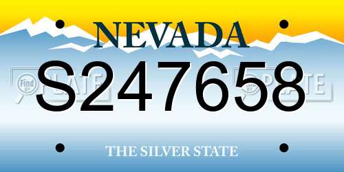 S247658 Nevada License Plate