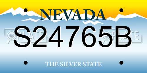 S24765B Nevada License Plate