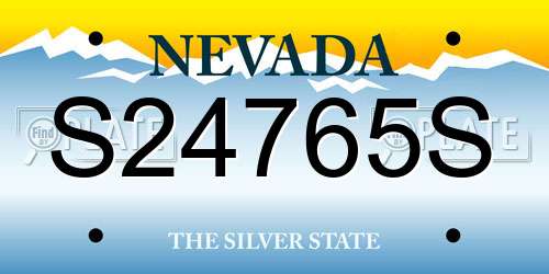 S24765S Nevada License Plate