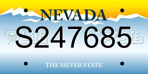 S247685 Nevada License Plate