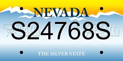 S24768S Nevada License Plate