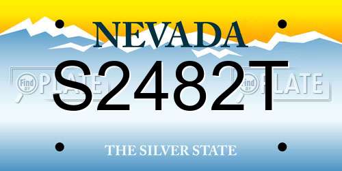 S2482T Nevada License Plate