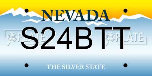 S24BTT Nevada License Plate