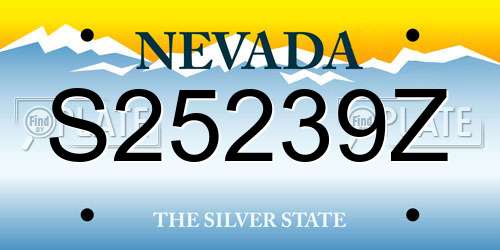 S25239Z Nevada License Plate