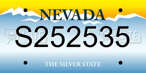 S252535 Nevada License Plate