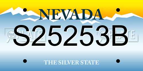 S25253B Nevada License Plate