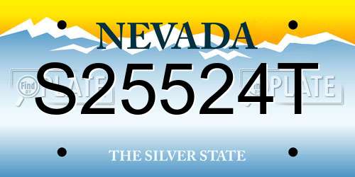 S25524T Nevada License Plate