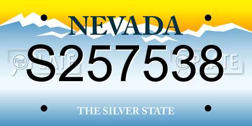 S257538 Nevada License Plate