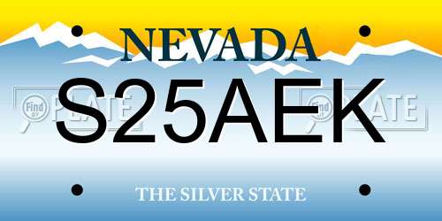 S25AEK Nevada License Plate