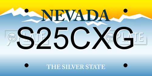 S25CXG Nevada License Plate