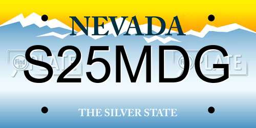 S25MDG Nevada License Plate