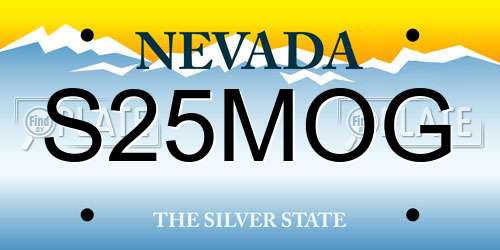 S25MOG Nevada License Plate
