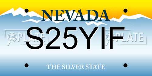 S25YIF Nevada License Plate