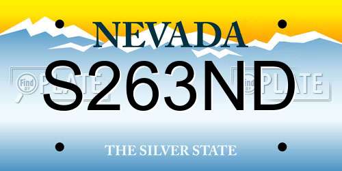 S263ND Nevada License Plate
