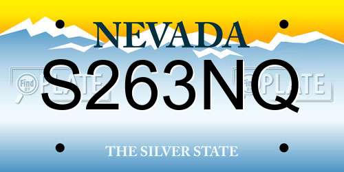 S263NQ Nevada License Plate