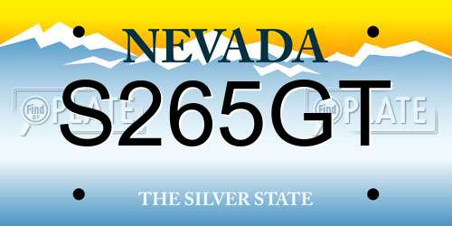 S265GT Nevada License Plate