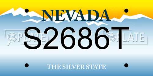 S2686T Nevada License Plate