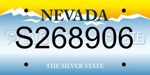 S268906 Nevada License Plate