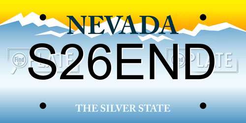 S26END Nevada License Plate