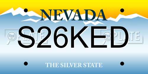 S26KED Nevada License Plate