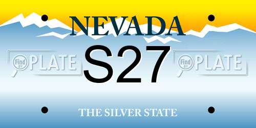 S27 Nevada License Plate