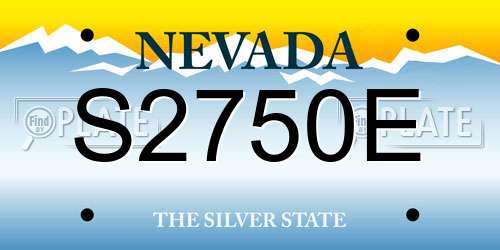 S2750E Nevada License Plate
